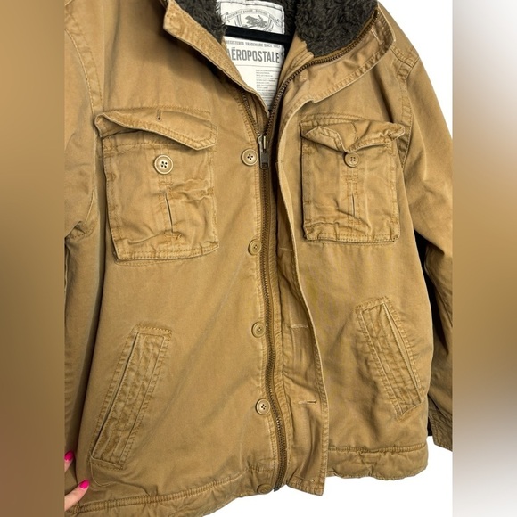 Aeropostale Men’s Chore Barn Utility Coat Full Zip Sherpa Lined Size Large - Picture 2 of 14